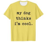 Camiseta de hombre Humorística perro padre animal cuello redondo manga corta estilo casual para aficionados cómodo, amarillo, S