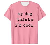 Camiseta de hombre Humorística perro padre animal cuello redondo manga corta estilo casual para aficionados cómodo, rosa, 3XL