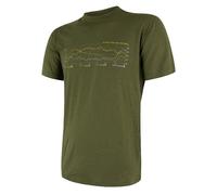 Camiseta de hombre Sensor Merino Wool Active PT Track (short sleeve) Talla: S / Color: verde oscuro