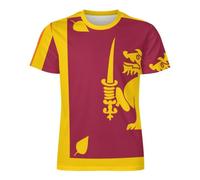 Camiseta De Hombre - Sri Lanka Bandera Nacional Camiseta De Manga Corta para Hombre con Estampado 3D Estilo Veraniego Holgada para Actividades Al Aire Libre. XXL
