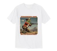 Camiseta de hombre Strawberry Jam Glock impresa Novelty Photo Manga Corta Top Textual, blanco, M