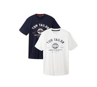Camiseta de Hombre TOM TAILOR Pack 2 Unidades Mangas Cortas Estampado Logo