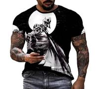 Camiseta de impresión 3D de Caballero Medieval para Hombres Guerrero templario de fantasía con gráfico Cuello Redondo Mangas Cortas