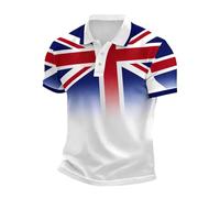 Camiseta de Inglaterra para hombre con bandera del Reino Unido, camiseta polo con bandera de Reino Unido, camiseta de manga corta, ligera, de verano, informal, informal, para deporte, polo, P Navy