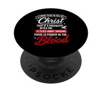 Camiseta de Jesús con Texto en inglés There Is Power In The Blood PopSockets PopGrip Adhesivo