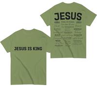 Camiseta de Jesús es Rey, camiseta de Jesús, camisetas cristianas de fe religiosa, camiseta de manga corta con cuello redondo, verde, 3XL