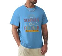Camiseta de jubilación para maestros 2025, camiseta de jubilación para maestros, regalo para profesores jubilados, camisas de manga corta de algodón, Estilo azul medio, M