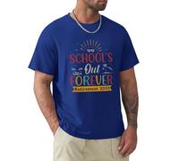 Camiseta de jubilación para maestros 2025, camiseta de jubilación para maestros, regalo para profesores jubilados, camisas de manga corta de algodón, Estilo azul, M