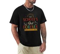 Camiseta de jubilación para maestros 2025, camiseta de jubilación para maestros, regalo para profesores jubilados, camisas de manga corta de algodón, Estilo negro, 6XL