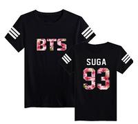 Camiseta de KPOP BTS Bangtan Boys en Bloom Camiseta Rap Monster Suga Rap Monster T - 01FQ0270B-Black-SUGA93-L, L, SUGA 93 Black