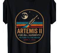 Camiseta de la Artemis II Regreso a la Luna 2026 Colors Camiseta Gráfica Retro Regalo para Amante de Nomy Camiseta Unisex