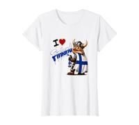 Camiseta de la Bandera de Finlandia, Camiseta de Finlandia, Bandera de Finlandia para niños Camiseta gráfica económica, Mujer, Blanco, XL