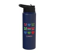 Camiseta de la bandera de Gambia para las amantes del fútbol Coquette Girls Stainless Steel Insulated Water Bottle