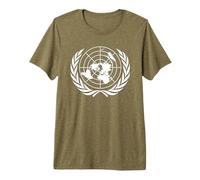Camiseta de la Bandera de Las Naciones Unidas - Naciones Un Camiseta Premium, Hombre, Verde Oliva, S