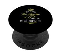 Camiseta de la Biblia Seek Ye First Kingdom God Matthew PopSockets PopGrip Adhesivo