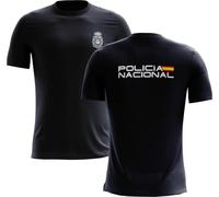 Camiseta de la Policia Nacional nuevo modelo. Camiseta técnica deportiva 100% poliéster del Cuerpo nacional de Policia. Apta para opositores a policia. Diseño nuevo policía nacional. (L, Azul)
