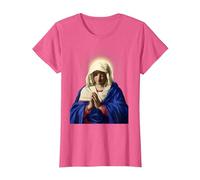 Camiseta de la Virgen - Camisa de la Santa Virgen María Camiseta, Mujer, Rosa Jaspeado, S