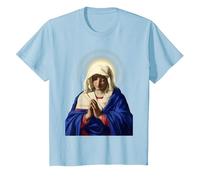 Camiseta de la Virgen - Camisa de la Santa Virgen María Camiseta, Niños, Azul Bebé, 3 años