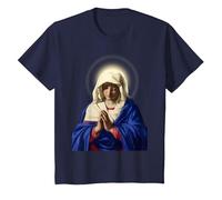 Camiseta de la Virgen - Camisa de la Santa Virgen María Camiseta, Niños, Azul Marino, 8 años