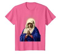 Camiseta de la Virgen - Camisa de la Santa Virgen María Camiseta, Niños, Rosa Jaspeado, 10 años