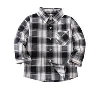 Camiseta de león para niño con cuello a cuadros, de un solo pecho, adecuada para niñas y niñas, también para mayores, ideal como ropa de Navidad y ocio. Niño Da ist einfach Der T Shirt, Blanco, 5-6