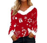 Camiseta de Lino Mujer T Shirt Verano Camiseta Cuello Redondo Curvy Verano Moda Ligero Top Elástico Casual de Lino Camiseta Curvy Algodón con Botón 2026, rojo, S