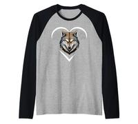 Camiseta de Lobo para Hombres y niños, Lobo Aullando Lobos, corazón de Lobo Camiseta Manga Raglan