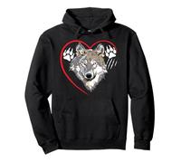 Camiseta de Lobo para Hombres y niños, Lobo Aullando Lobos, corazón de Lobo Sudadera con Capucha