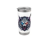 Camiseta de lobo para hombres y niños, lobo aullando lobos lobos luna Vaso térmico de acero inoxidable de doble pared