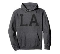 Camiseta de Los Ángeles para Mujer y Hombre | Texto Negro Fresco Envejecido LA Sudadera con Capucha