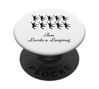 Camiseta de los Diez Lords Leaping Doce Días de Navidad PopSockets PopGrip Adhesivo