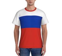 Camiseta De Malla De Manga Corta con Bandera Rusa Escudo del Águila Rusa para Hombre, Camiseta Secado Rápido De Cuello Redondo Atlética Transpirable para Fútbol Gimnasio, Al Aire Libre