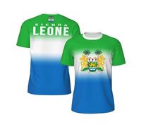 Camiseta de Malla Jersey con Estampado 3D de la Bandera de Sierra Leona en Degradado de Color para Correr, Ciclismo, fútbol y Fitness.