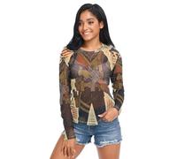 Camiseta de malla para mujer, orgulloso anciano con fondo militar, bandera de EE. UU., cuello redondo, transparente, talla S, Orgulloso anciano con antecedentes militares, veterano de EE. UU, XXL