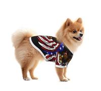 Camiseta de malla para perros pequeños, ropa transpirable para gatos, bandera de Estados Unidos, águila patriótica