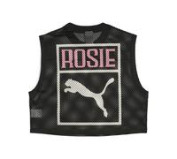 Camiseta de malla PUMA x ROSÉ de corte holgado para mujer, Ropa, Negro, S S