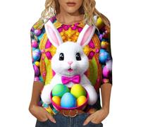 Camiseta de manga 3/4 para mujer, diseño con texto "Happy Holidays", cuello redondo, blusa verde, Blanco, XXL