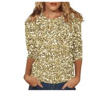 Camiseta de manga 3/4 para mujer, diseño de máscara, cuello redondo, estilo vintage, colorida, manga tres cuartos, para celebraciones, ropa clásica para club o rave, #01-06, L