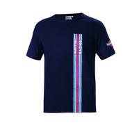 Camiseta De Manga Corta Azul Martini Racing Con Rayas Grandes Sparco ✔️
