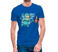 Camiseta de Manga Corta Bender Nevermind Nirvana (12- Camiseta Talla M)(Azul Manga Corta)