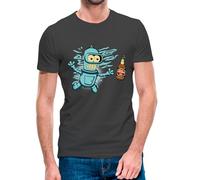 Camiseta de Manga Corta Bender Nevermind Nirvana (13- Camiseta Talla L)(Gris ratón Manga Corta)