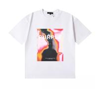 Camiseta De Manga Corta Blanca De Los Hombres, Letras + Artístico Periódico-Collage Estilo Impresión Gráfica Abstracta, Transpirable Cuello De La Tripulación tee,-color02||x_l
