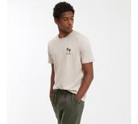 Camiseta de manga corta con bordado de palmeras Hombre Talla XXL. Color Beige