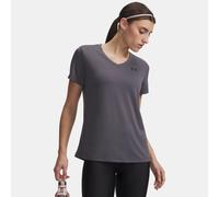 Camiseta de manga corta con cuello de pico Under Armour Tech™ para mujer Castlerock / Negro XS
