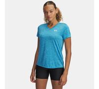 Camiseta de manga corta con cuello de pico Under Armour Tech™ Twist para mujer Ether Azul / Blanco M