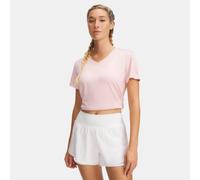 Camiseta de manga corta con cuello de pico Under Armour Tech™ Twist para mujer Prime Rosa / Blanco L