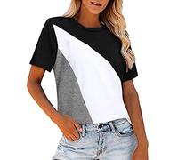 Camiseta de manga corta con cuello redondo en contraste para mujer Space Girl Disfraz Mujer, Negro , M