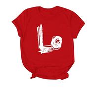 Camiseta de manga corta con cuello redondo para hombre, con estampado de amor, suave, transpirable, ajuste a medida, rosso, 3XL