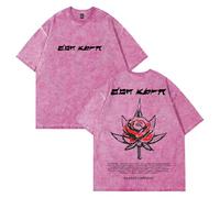 Camiseta de manga corta con cuello redondo y diseño lavado de Eladío Carrión Don KBRN, de algodón, para mujer y hombre, ropa urbana de PHARCOYOU, rosa, L