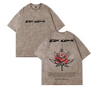 Camiseta de manga corta con cuello redondo y diseño lavado de Eladío Carrión Don KBRN, de algodón, para mujer y hombre, ropa urbana de PHARCOYOU, marrón, L